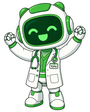 Vyto, mascote da Vyta, comemorando